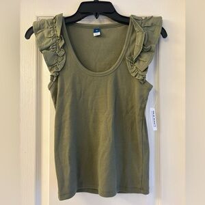 Old Navy Sage Ruffle Sleeve Tank Top